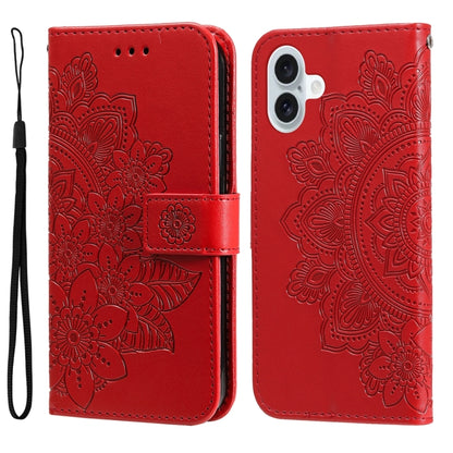 Seven-petal Flowers Embossing Leather Phone Case