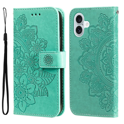 Seven-petal Flowers Embossing Leather Phone Case