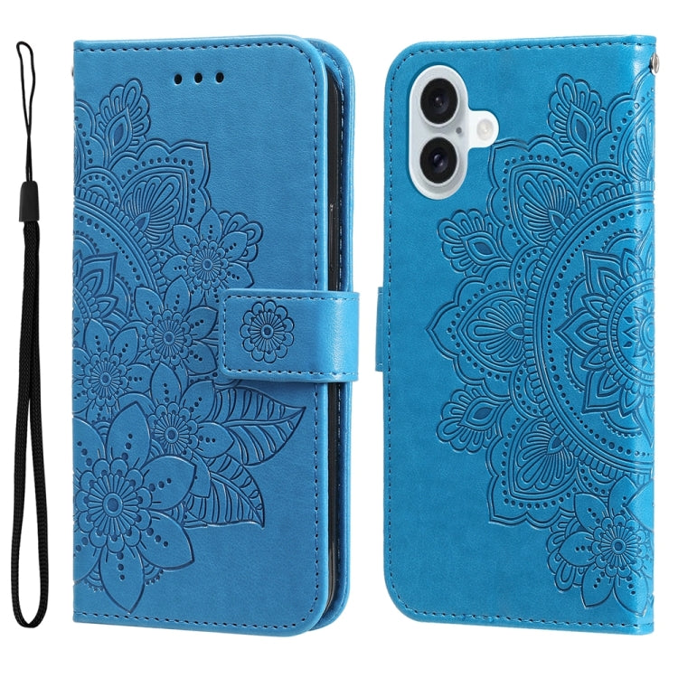 Seven-petal Flowers Embossing Leather Phone Case