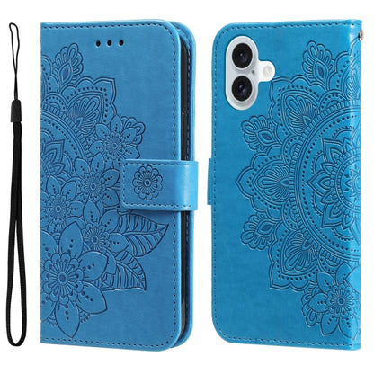 Seven-petal Flowers Embossing Leather Phone Case