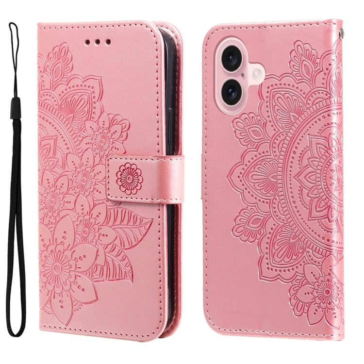 Seven-petal Flowers Embossing Leather Phone Case