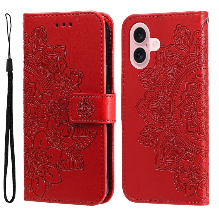 Seven-petal Flowers Embossing Leather Phone Case
