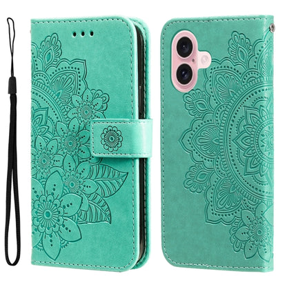 Seven-petal Flowers Embossing Leather Phone Case