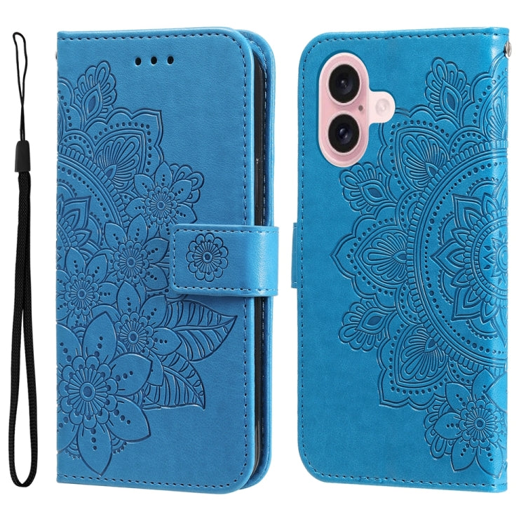 Seven-petal Flowers Embossing Leather Phone Case