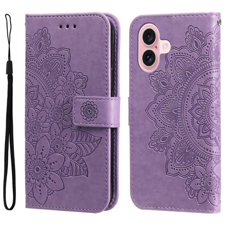 Seven-petal Flowers Embossing Leather Phone Case