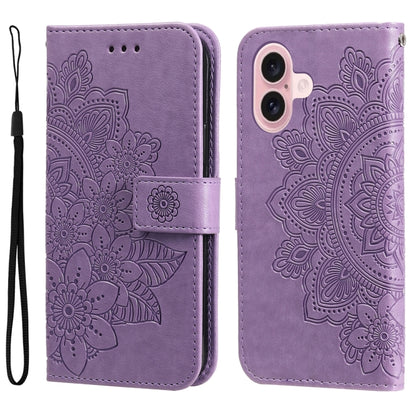 Seven-petal Flowers Embossing Leather Phone Case
