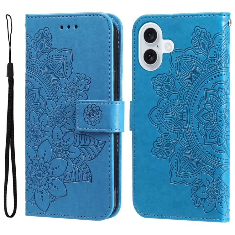Seven-petal Flowers Embossing Leather Phone Case