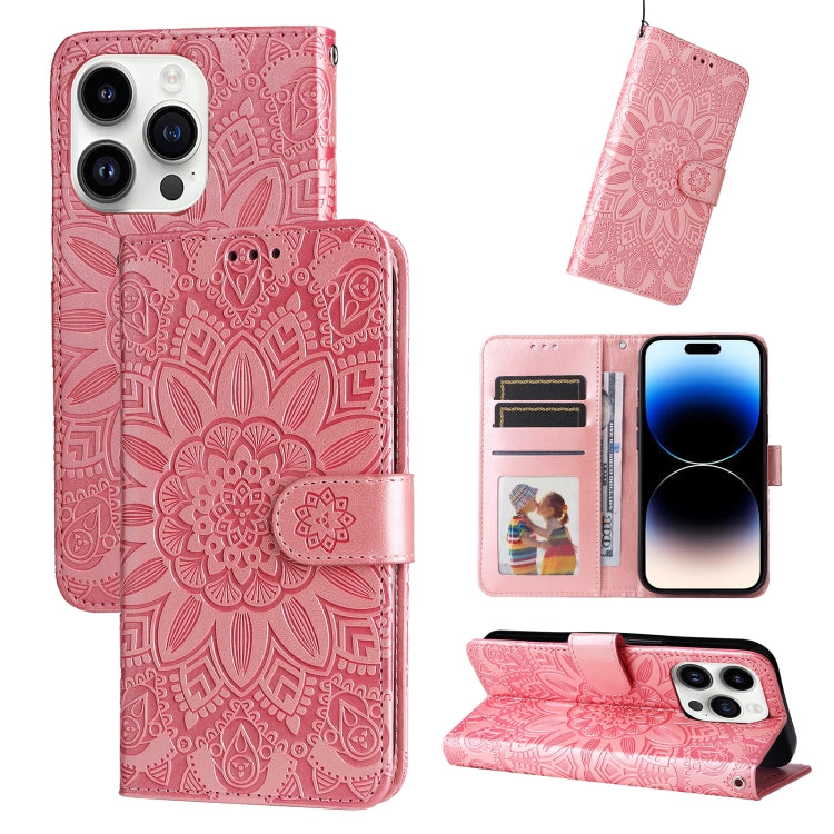 Embossed Sunflower Leather Phone Case