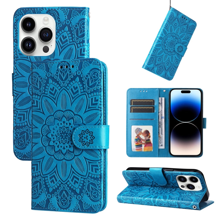 Embossed Sunflower Leather Phone Case