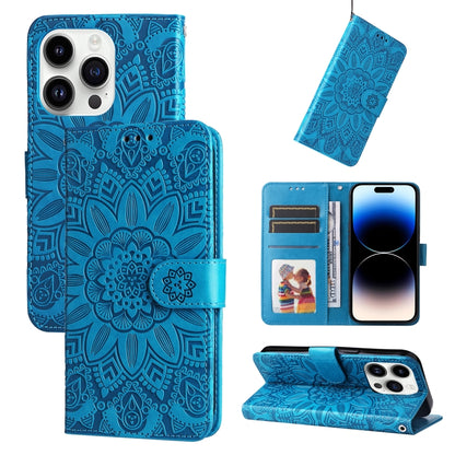 Embossed Sunflower Leather Phone Case