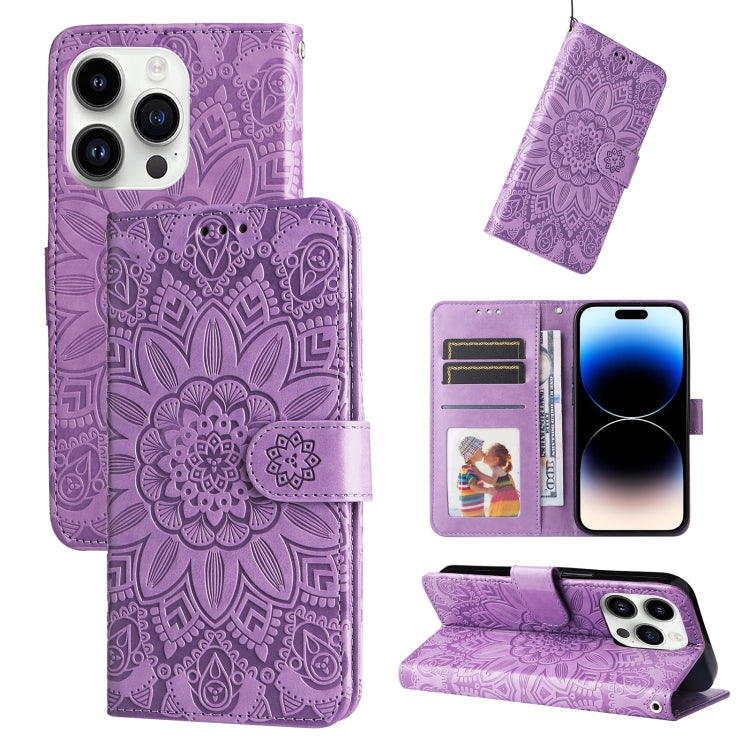 Embossed Sunflower Leather Phone Case