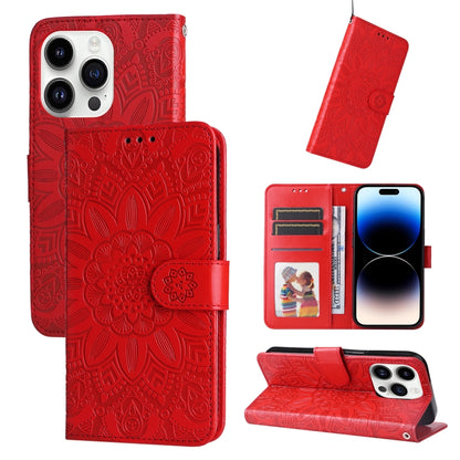 Embossed Sunflower Leather Phone Case