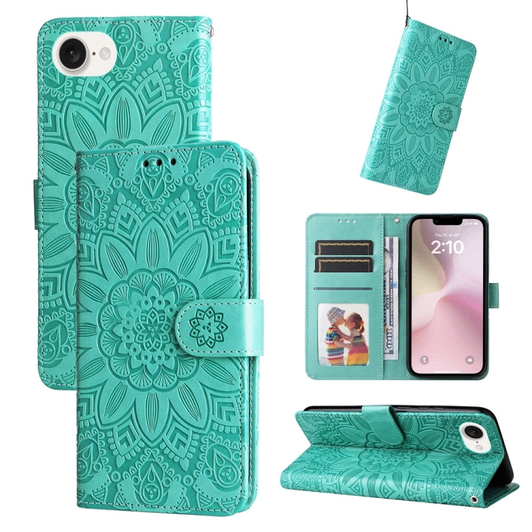 Embossed Sunflower Leather Phone Case