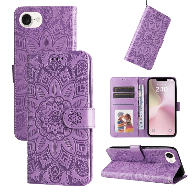 Embossed Sunflower Leather Phone Case