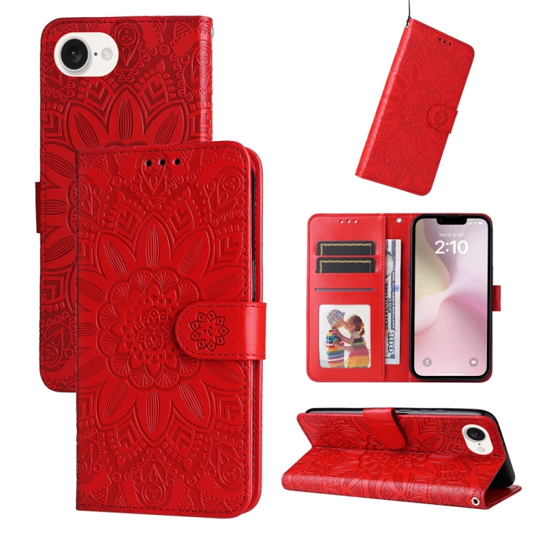 Embossed Sunflower Leather Phone Case