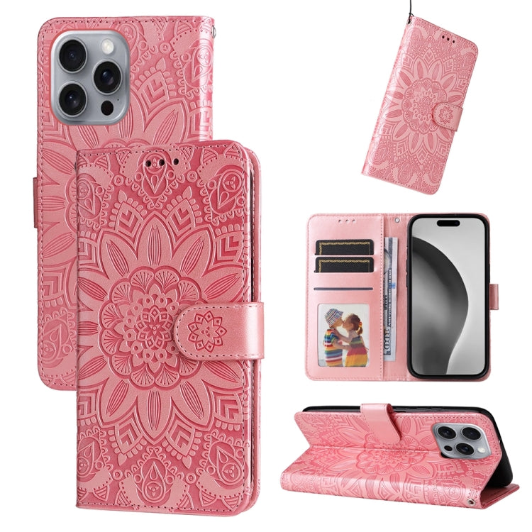 Embossed Sunflower Leather Phone Case