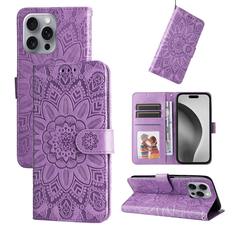 Embossed Sunflower Leather Phone Case