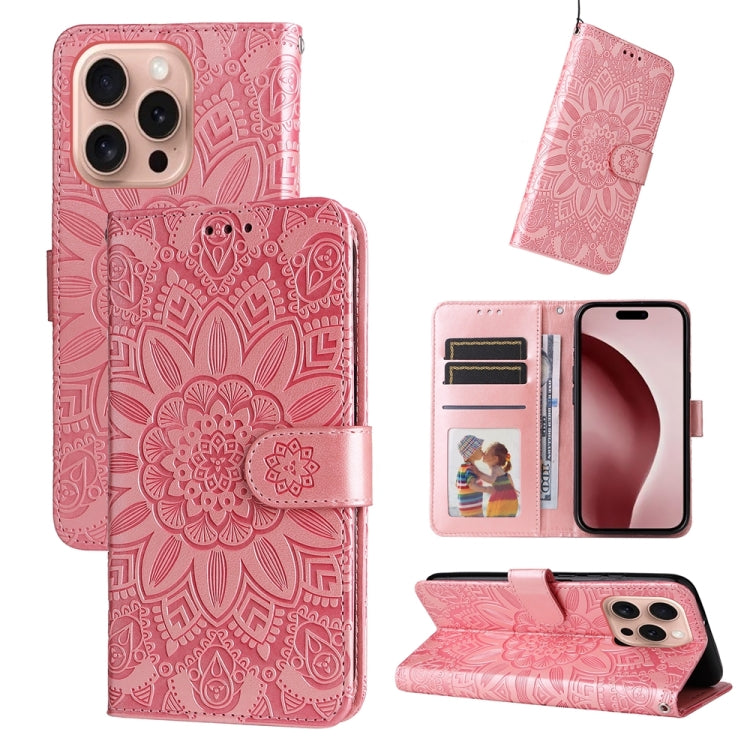Embossed Sunflower Leather Phone Case