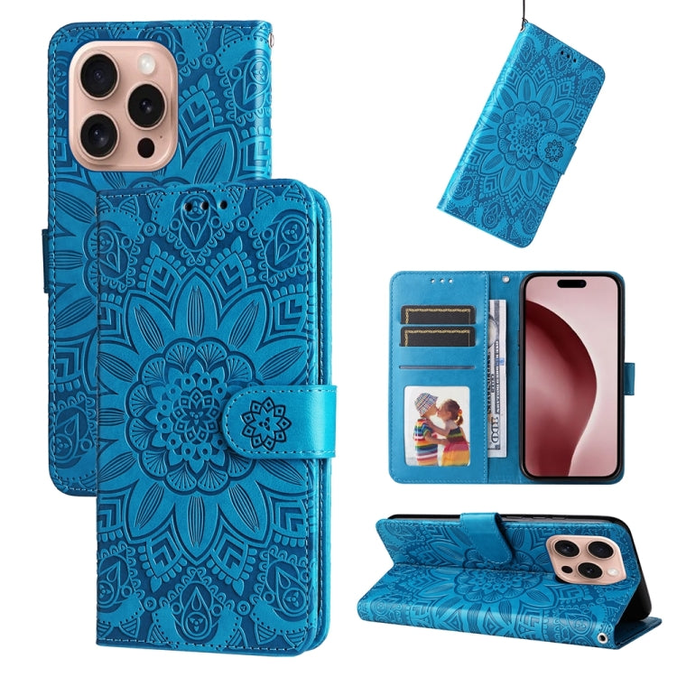 Embossed Sunflower Leather Phone Case