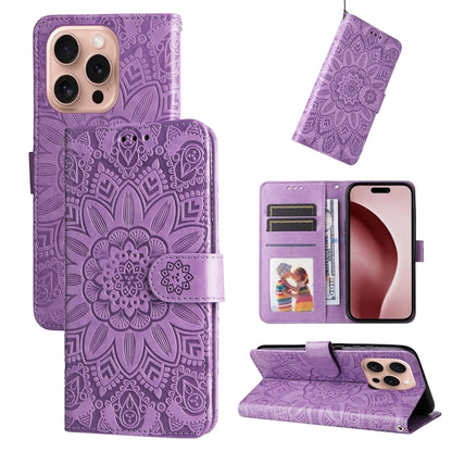 Embossed Sunflower Leather Phone Case