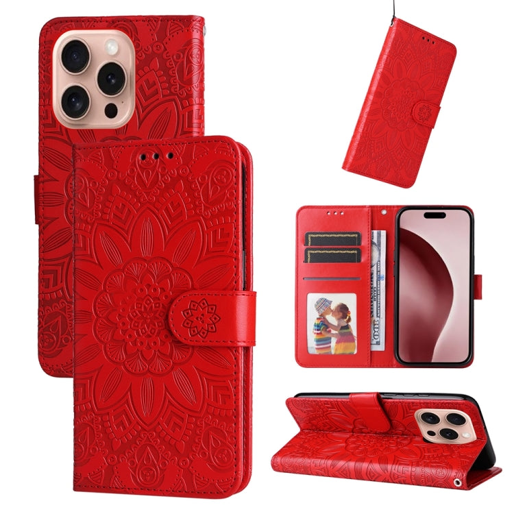 Embossed Sunflower Leather Phone Case