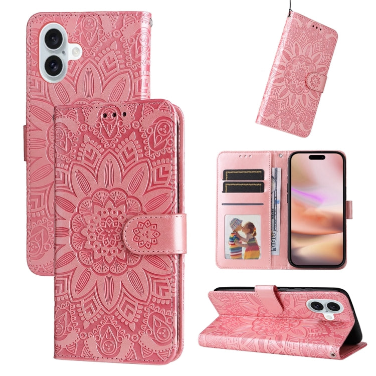 Embossed Sunflower Leather Phone Case