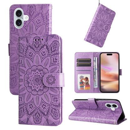 Embossed Sunflower Leather Phone Case