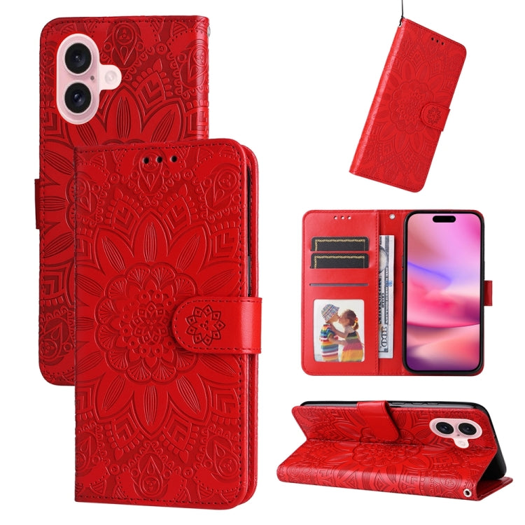 Embossed Sunflower Leather Phone Case