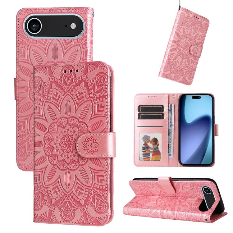 Embossed Sunflower Leather Phone Case