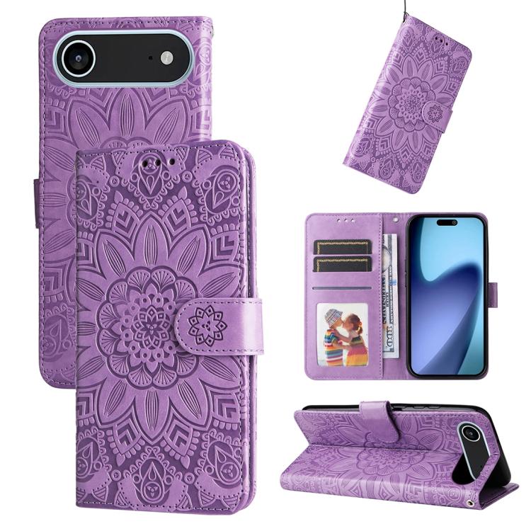 Embossed Sunflower Leather Phone Case