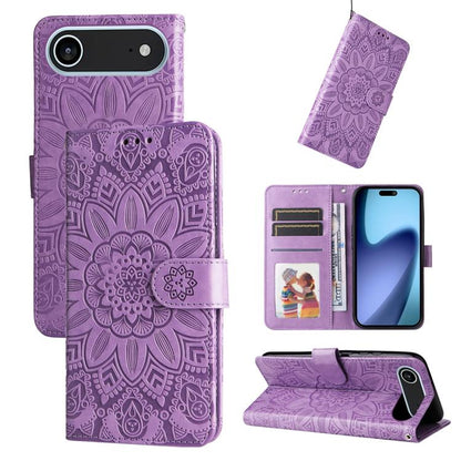 Embossed Sunflower Leather Phone Case