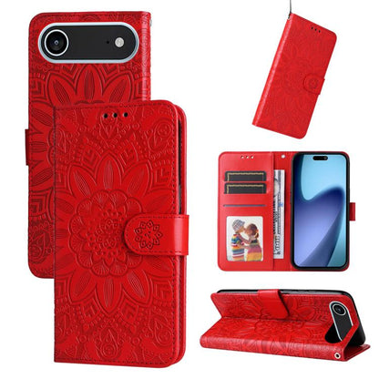Embossed Sunflower Leather Phone Case