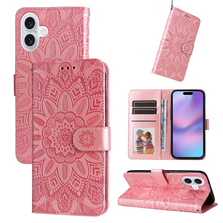 Embossed Sunflower Leather Phone Case