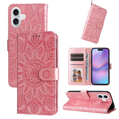 Embossed Sunflower Leather Phone Case