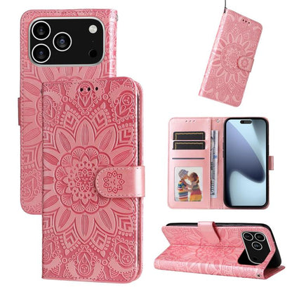 Embossed Sunflower Leather Phone Case