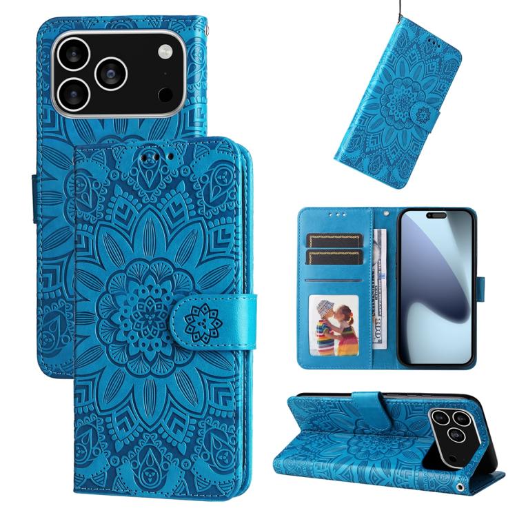 Embossed Sunflower Leather Phone Case