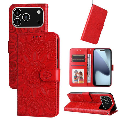 Embossed Sunflower Leather Phone Case