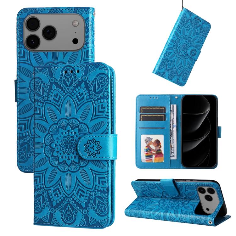 Embossed Sunflower Leather Phone Case