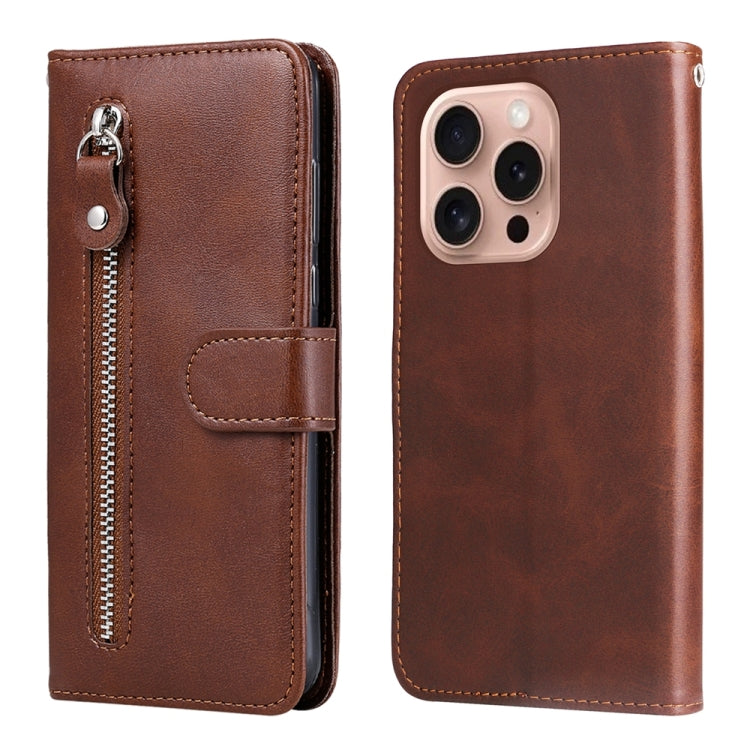 Fashion Calf Texture Zipper Leather Phone Case