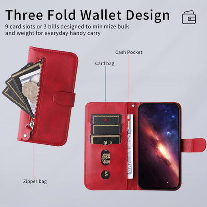 Fashion Calf Texture Zipper Leather Phone Case