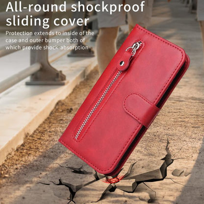 Fashion Calf Texture Zipper Leather Phone Case