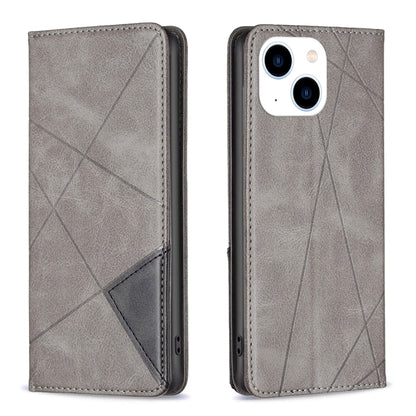 Rhombus Texture Magnetic Leather Phone Case