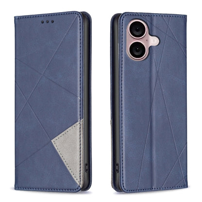 Rhombus Texture Magnetic Leather Phone Case