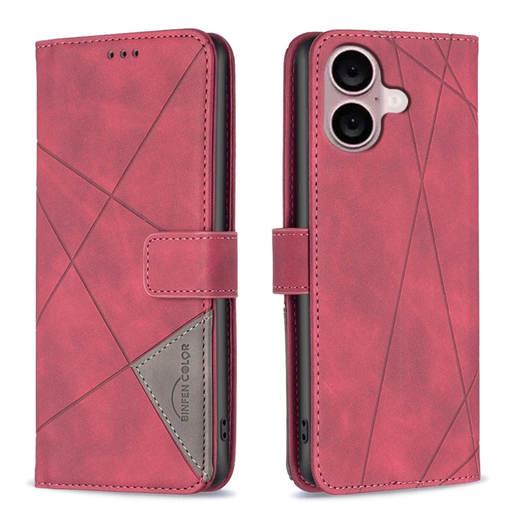 Magnetic Buckle Rhombus Texture Leather Phone Case