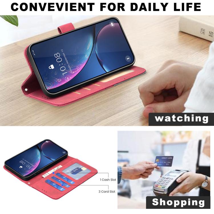 Magnetic Buckle Rhombus Texture Leather Phone Case