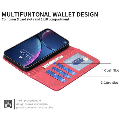 Magnetic Buckle Rhombus Texture Leather Phone Case