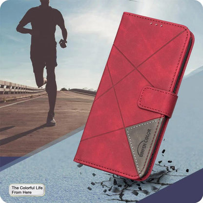 Magnetic Buckle Rhombus Texture Leather Phone Case