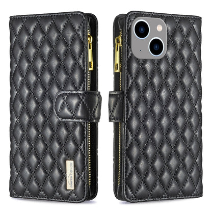 Diamond Lattice Zipper Wallet Leather Flip Phone Case