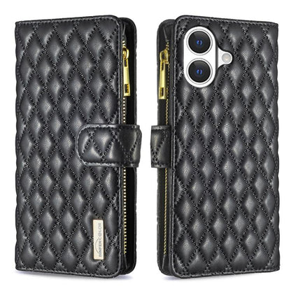 Diamond Lattice Zipper Wallet Leather Flip Phone Case