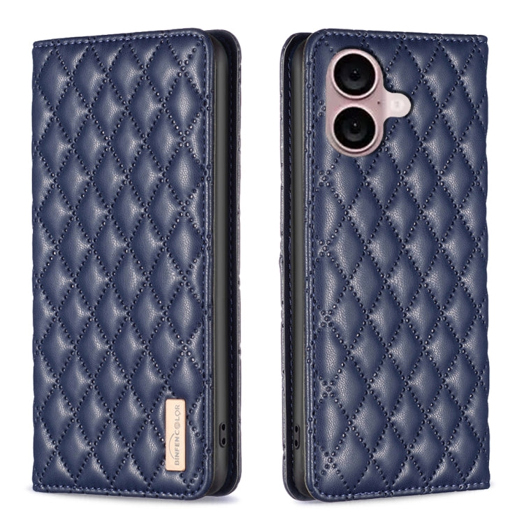 Diamond Lattice Magnetic Leather Flip Phone Case